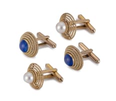 14k yellow gold two cufflink pairs