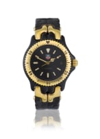 TAG Heuer yellow gold-plated and blackened PVD stainless steel ‘S/el Link’ wristwatch, Ref 593.313C
