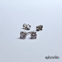 Pair of 18ct white gold and diamond stud earrings, Aphrodite