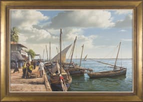 Paul Augustinus; Unloading the Jhazis, Lamu, Swahili Coast