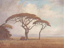 Jacob Hendrik Pierneef; Acacia Trees in an Extensive Landscape