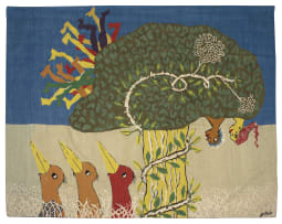 Walter Battiss; Ten People in the Mpipi Tree, tapestry