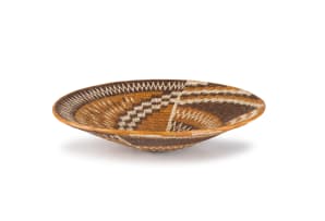 Unrecorded artist, Kavango Peoples; A Kavango coiled makalani palm leaf basket