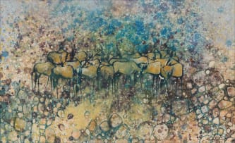 Gordon Vorster; A Herd in a Rocky Landscape