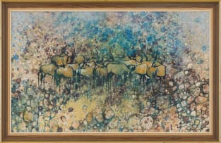 Gordon Vorster; A Herd in a Rocky Landscape
