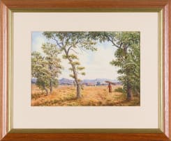Gerard Bhengu; Landscape with Wood Carrier
