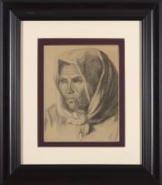 Maggie Laubser; Portrait of an Old Woman Wearing a Head Scarf