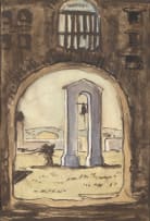 François Krige; Bell Tower, Montague (recto); View with a Lake in the Distance (verso)