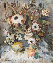 George Enslin; Still Life with Proteas and Fruit