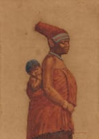 Gerard Bhengu; Portrait of a Woman and Child