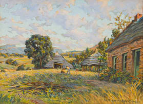 Erich Mayer; Landscape with Homestead