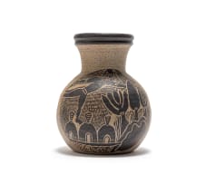 Lindumusa Mabaso; Vase with Figure and Huts