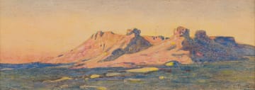 Constance Penstone; Landscape with Mountains