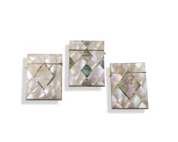 A set of three mother-of-pearl card cases, late 19th century