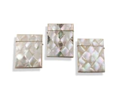 A set of three mother-of-pearl card cases, late 19th century