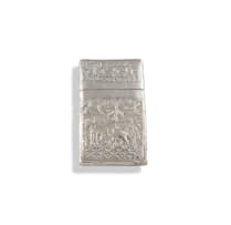 An Anglo-Indian silver card case, late 19th century