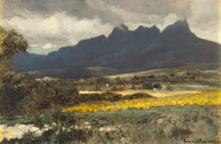 Edward Roworth; Landscape with Devils Peak in the Distance