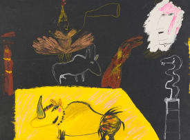 Nina Romm; Girl and Rhino in Yellow