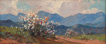 Willem Hermanus Coetzer; Landscape with Flowers