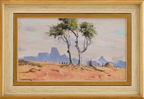 Willem Hermanus Coetzer; Landscape with Tree and Distant Mountains