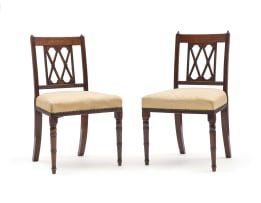 A pair of Sheraton style mahogany side chairs,19th century