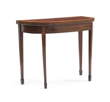 A Georgian mahogany and satinwood crossbanded folding card table, late 18th century