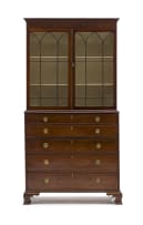 A Georgian mahogany secretaire bookcase