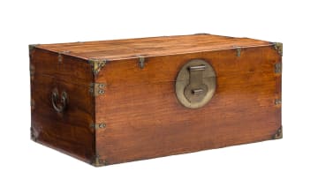 A Chinese brass-mounted storage chest, 19th century