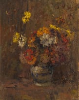 Adriaan Boshoff; Zinnias in a Vase
