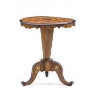 A continental marquetry occasional table, 19th century