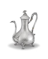 A French silver coffee pot, 19th century, .950 standard