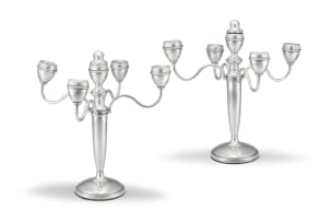 A pair of Elizabeth II silver candlesticks, J B Chatterley & Sons, Birmingham, 1992