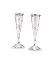 A pair of Russian silver champagne flutes, Ivan Sergeyevich Lebedkin, Moscow, 1898-1914