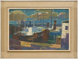 Alfred Krenz; Boats at Anchor