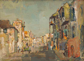 Gregoire Boonzaier; Street with Cart. Dist-Six Cape Town