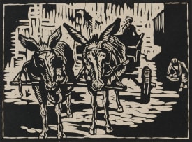Gregoire Boonzaier; Donkey Cart with Two Donkeys