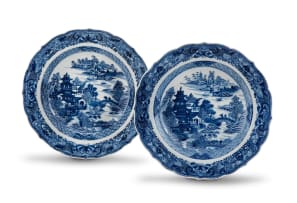 A pair of Chinese Export blue and white dishes, Qing Dynasty, 18th century