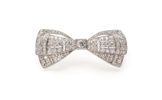 Platinum diamond Victorian brooch