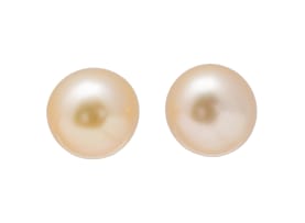 18k yellow gold South Sea pearl earrings