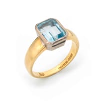 18k two-tone topaz ring