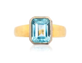 18k two-tone topaz ring