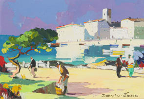 Cecil Rochfort D'Oyly-John; Figures in a Coastal Landscape