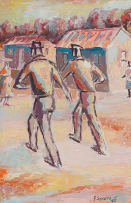 Gerard Sekoto; Two Striding Figures