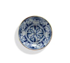 A blue and white bowl, possibly Korean