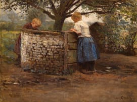 Frans Oerder; Twee Kinderin bij Waterput (Two Girls at a Well)