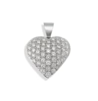 15k white gold diamond heart pendant