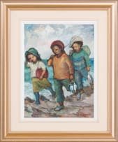 Amos Langdown; Three Children Fishing