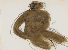 Robert Hodgins; Brown Seated Nude