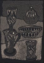 Andrew Verster; Still Life with Glassware, two