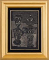 Andrew Verster; Still Life with Glassware, two